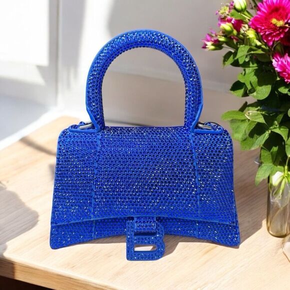 NWT Balenciaga Crystal Hourglass Top Handle Bag - Picture 1 of 11